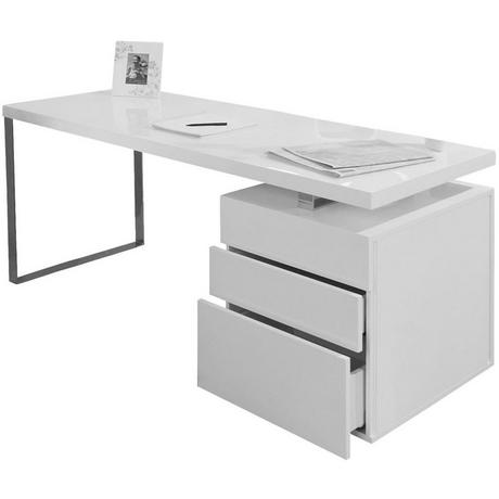 mutoni Bureau 3 tiroirs 160x70x76cm blanc  