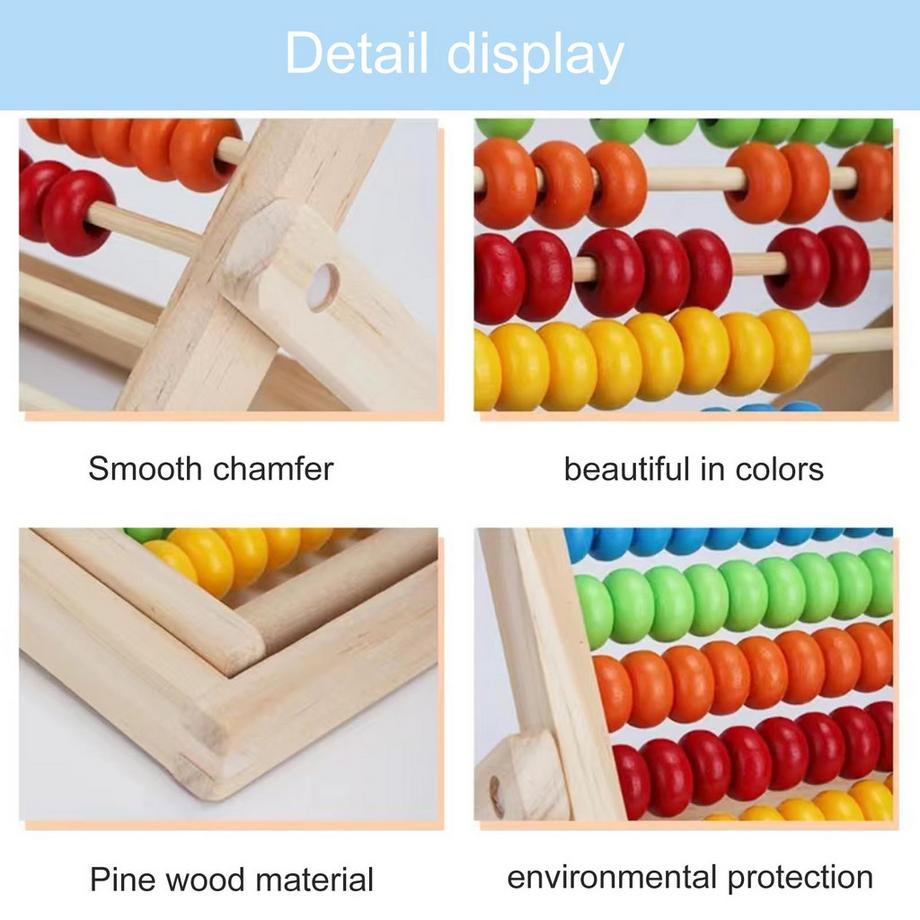 Activity-board  Règle arithmétique à calcul, boulier d'école primaire pour enfants pour compter et calculer, règle à calcul en bois avec 100 perles, 100 bâtons de comptage, cartes alphabétiques des nombres, jouet éducatif pour enfants 