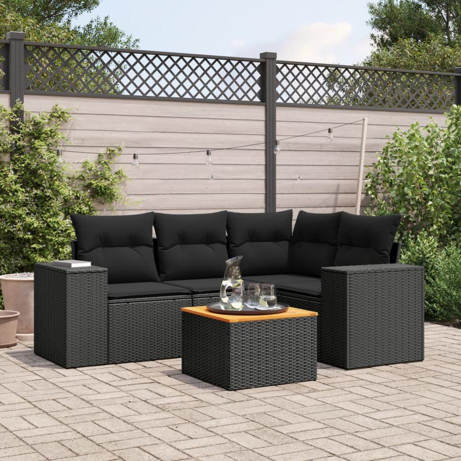 VidaXL set divano da giardino Polirattan  