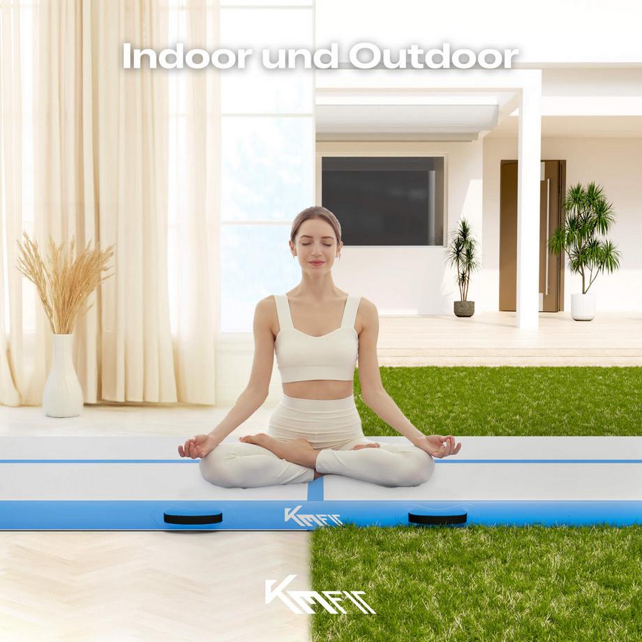KM-Fit  Tapis de gymnastique Gonflable Airtrack Tapis sportive Fitness 4 m 