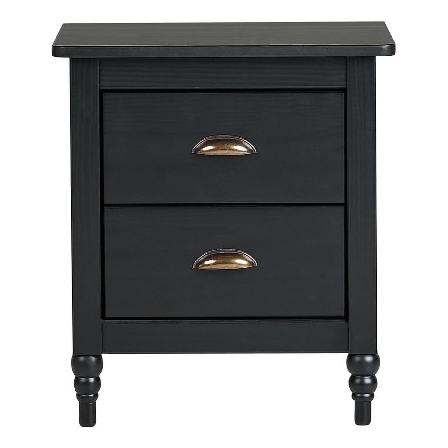 Beliani Comodino 2 cassetti en Legno di pino Retrò SHILLINGTON  