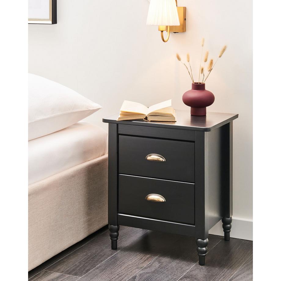 Beliani Comodino 2 cassetti en Legno di pino Retrò SHILLINGTON  