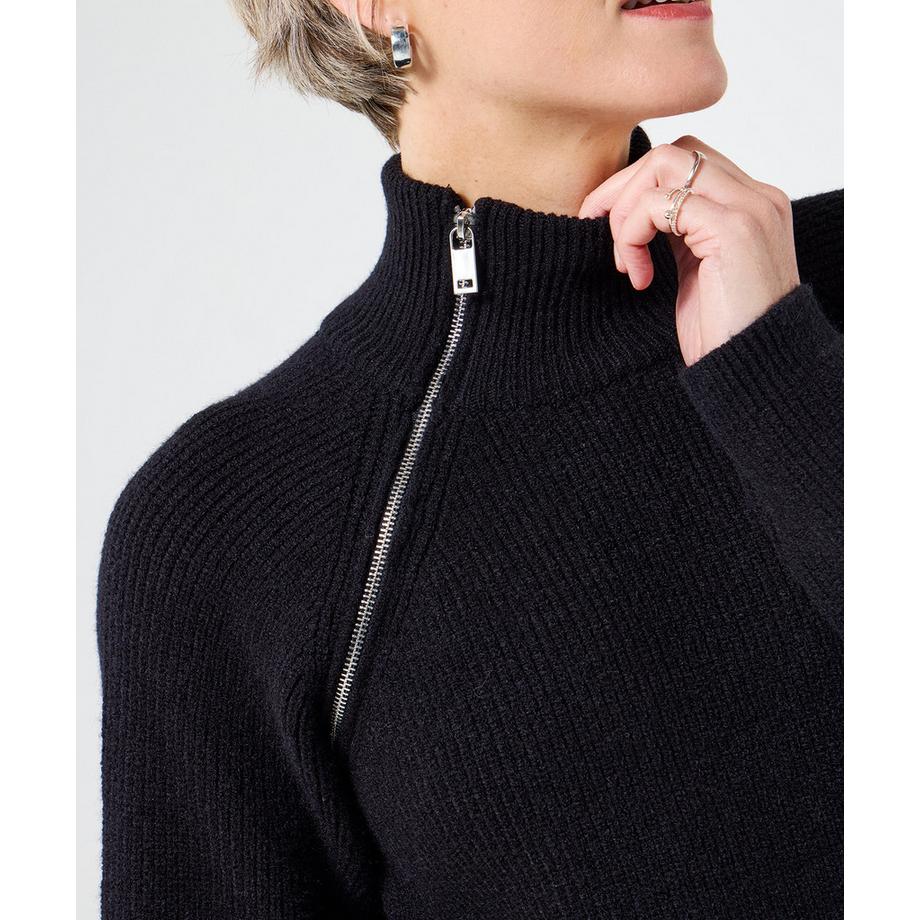 Joe Browns Schwarzer Longpullover mit Reissverschluss-Details  