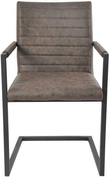 mutoni Fauteuil marron foncé noir (lot de 2)  