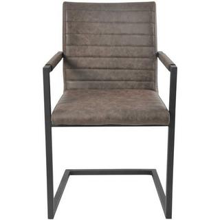 mutoni Fauteuil marron foncé noir (lot de 2)  