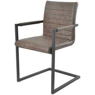 mutoni Fauteuil marron foncé noir (lot de 2)  