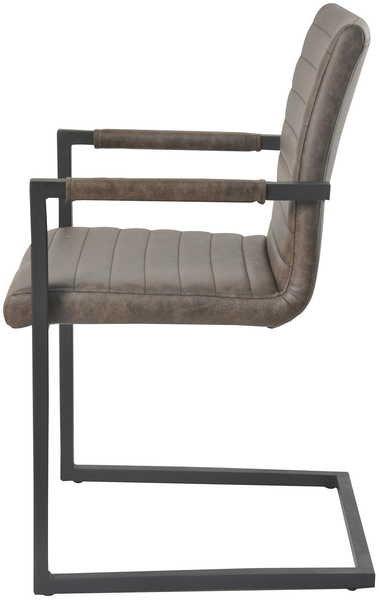 mutoni Fauteuil marron foncé noir (lot de 2)  