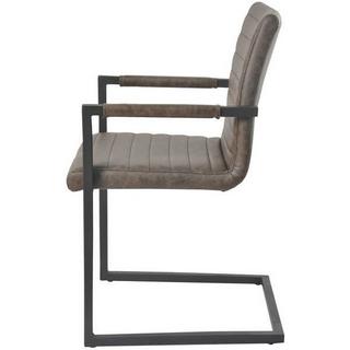 mutoni Fauteuil marron foncé noir (lot de 2)  