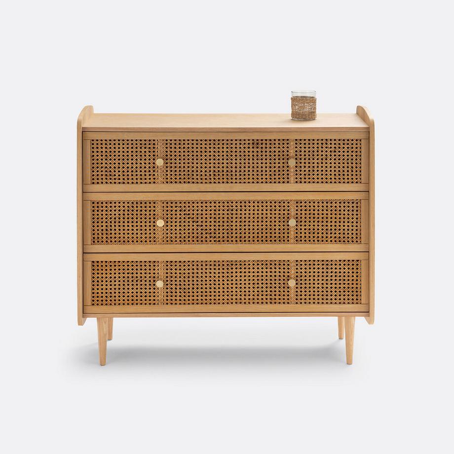 La Redoute Intérieurs Kommode Tempa mit 3 Rattanschubladen  