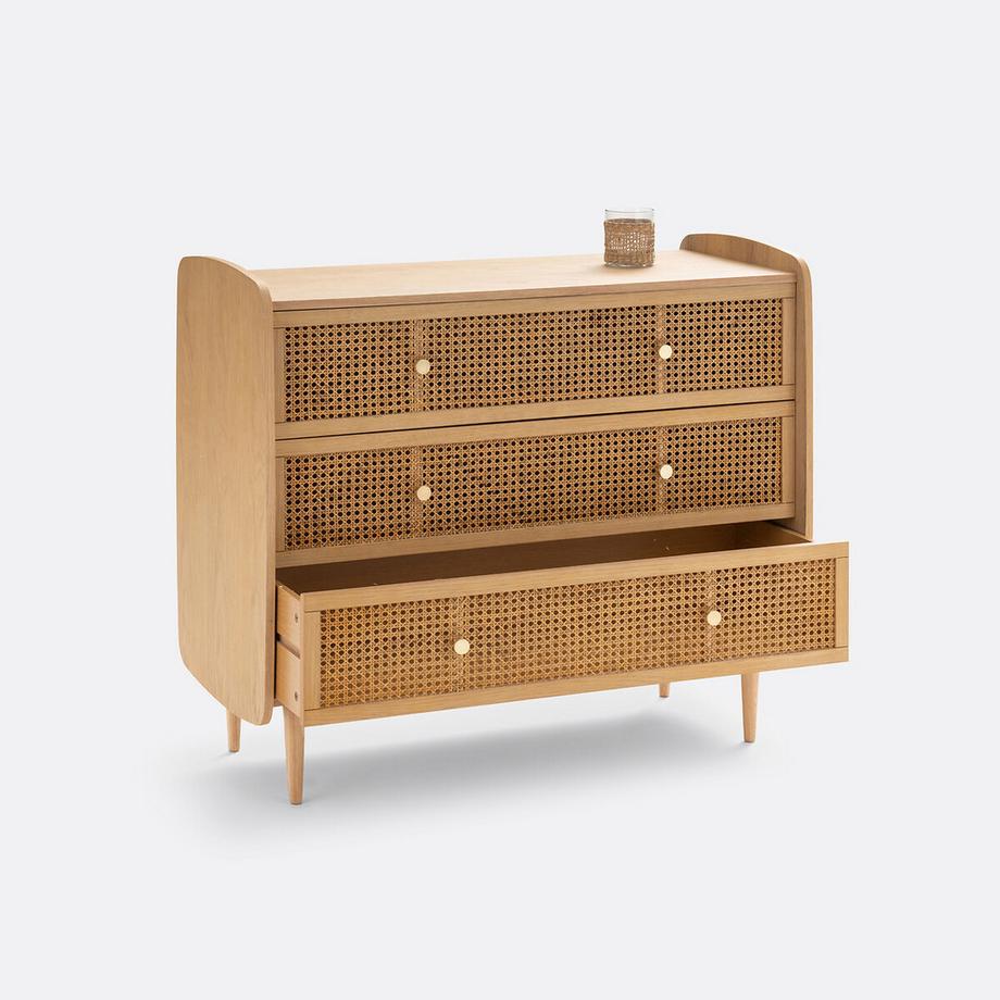 La Redoute Intérieurs Kommode Tempa mit 3 Rattanschubladen  