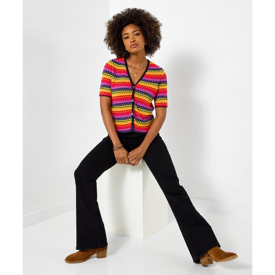 Joe Browns Kurzarm Strickjacke mit Streifenmuster  