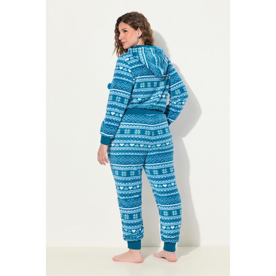 Ulla Popken Plüsch Norweger Kapuze Langarm Homewear Overall  