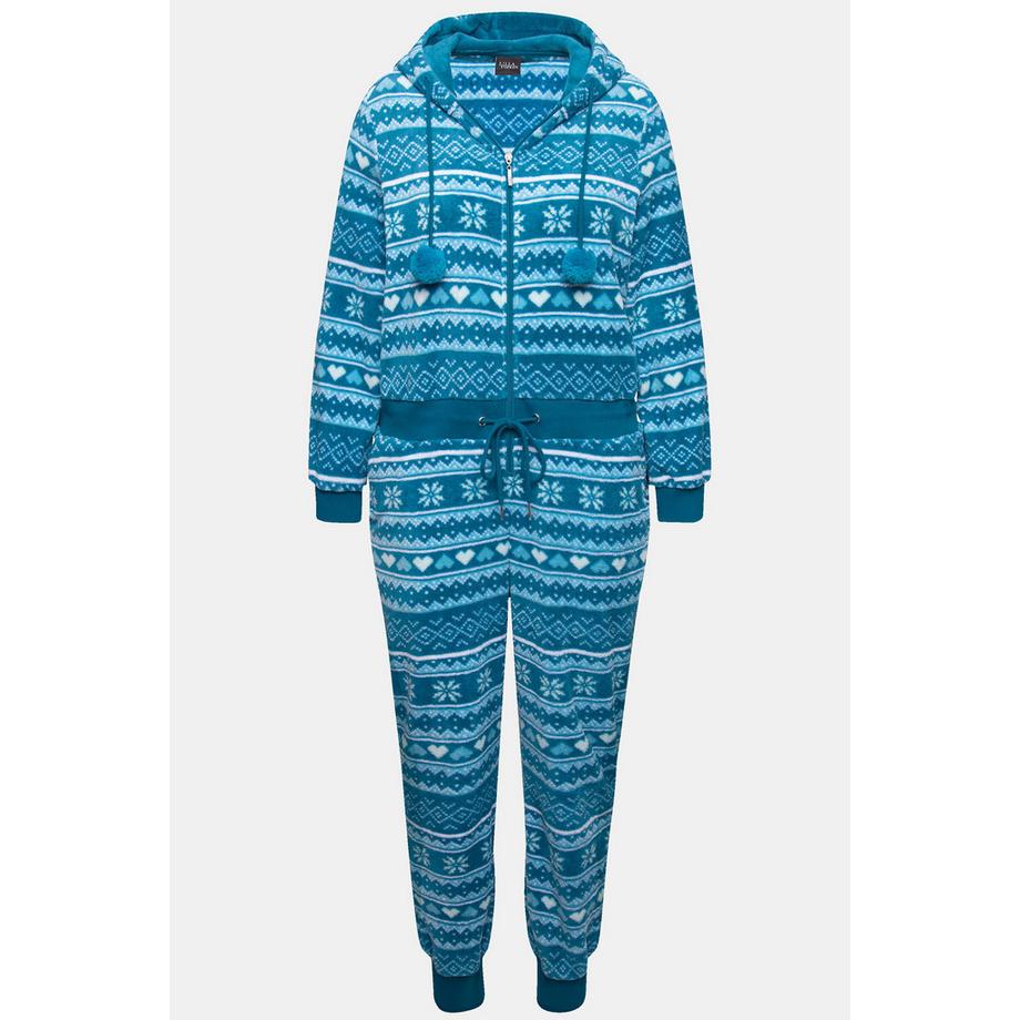 Ulla Popken Plüsch Norweger Kapuze Langarm Homewear Overall  