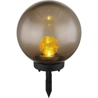 mutoni  Lampe solaire plastique noir LED craquelée noir fumé 