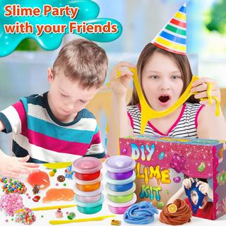 Activity-board  12 Coupes DIY Slime Kit Kit de fabrication de Slime Crystal Clear Slime Glow avec Add-Ins Boules en mousse Charms Slime Party Favors Gift Toys for Kids 