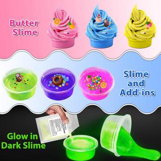 Activity-board  12 Coupes DIY Slime Kit Kit de fabrication de Slime Crystal Clear Slime Glow avec Add-Ins Boules en mousse Charms Slime Party Favors Gift Toys for Kids 