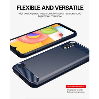 Cadorabo  Housse compatible avec Samsung Galaxy A01 - Coque de protection en silicone TPU flexible, aspect inox et fibre de carbone 