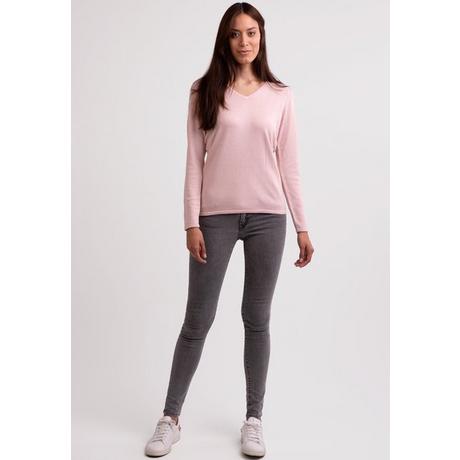 CASH-MERE.CH Seta Cashmere Pullover Scollo a V  