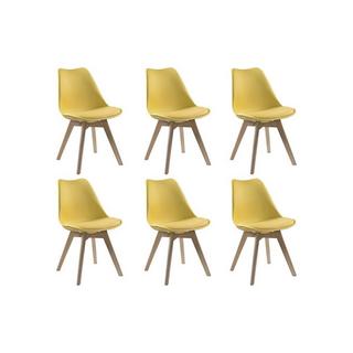 Vente-unique Lot de 6 chaises JODY Polypropylène Hêtre  