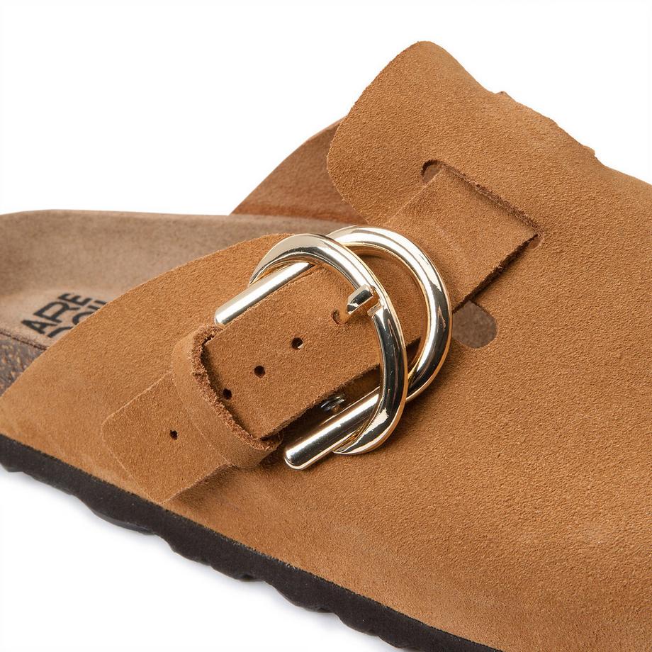 La Redoute Collections Veloursleder Clogs mit Schnalle  