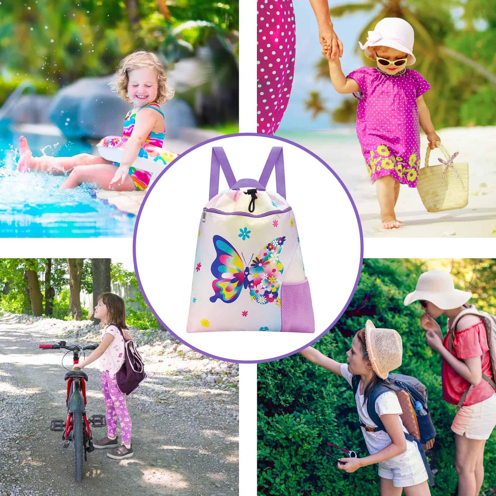 Only-bags.store  Sac à dos enfants - Sac de gym imperméable sac à dos sport école plage voyage natation sac de gym avec poche zippée eau 