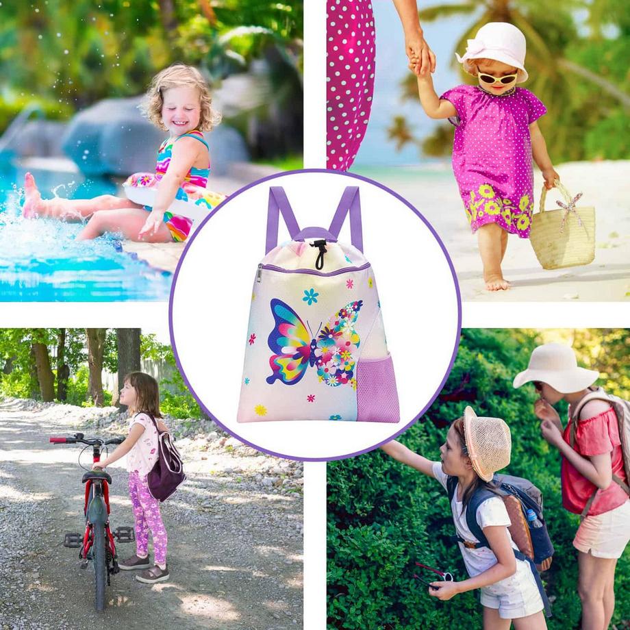Only-bags.store  Sac à dos enfants - Sac de gym imperméable sac à dos sport école plage voyage natation sac de gym avec poche zippée eau 