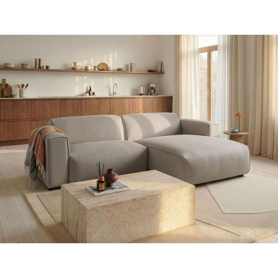 Beliani Canapé d'angle gauche en Tissu Moderne FAABORG  