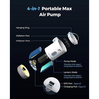 Flextail  MAX PUMP 2 PRO Pompe à air rechargeable 4 en 1 