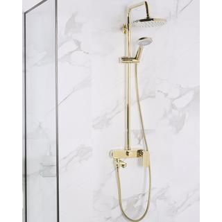 Beliani Ensemble de douche avec mitigeur et douche de pluie en Laiton Moderne GURARA  