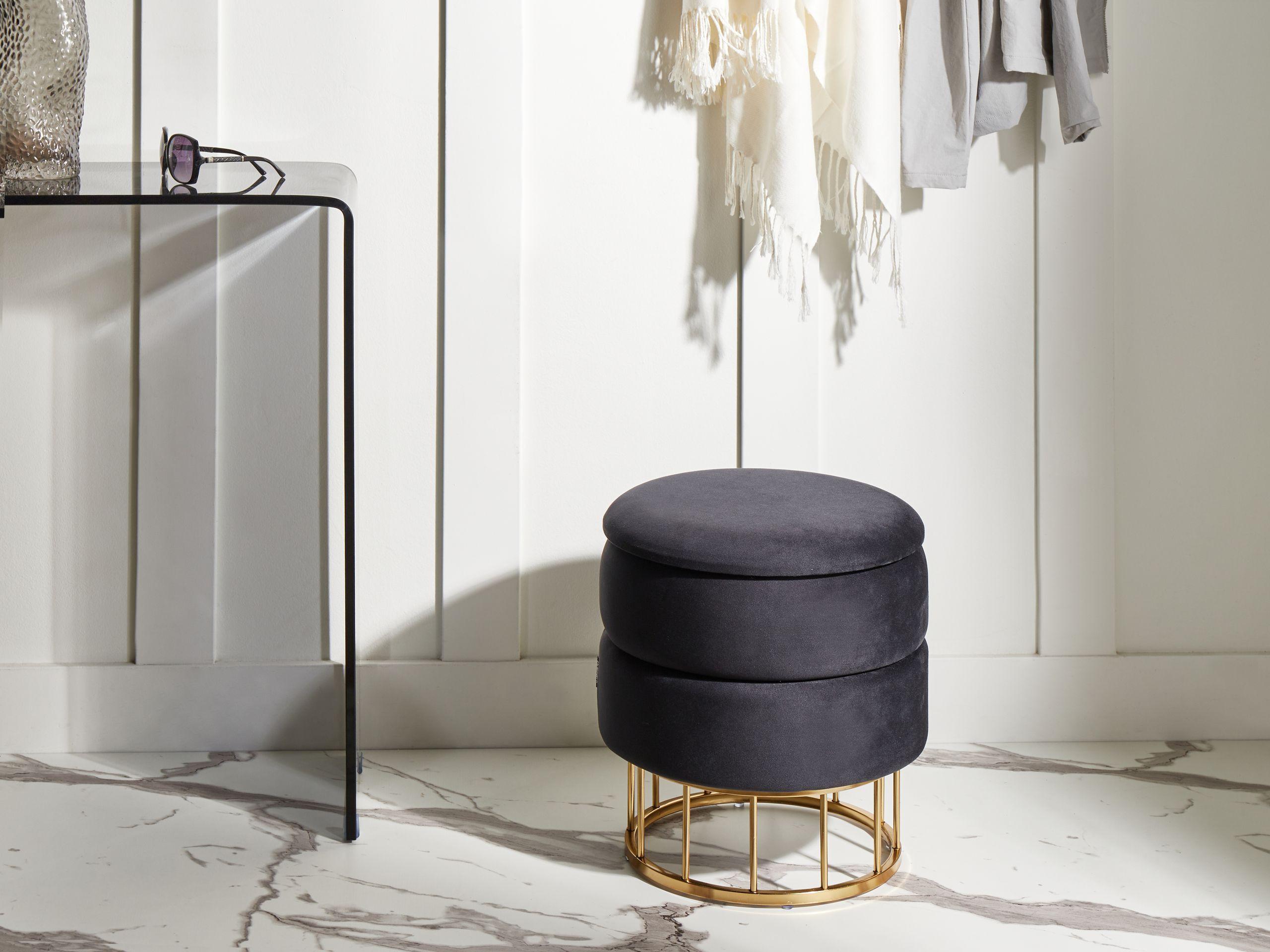 Beliani Pouf mit Stauraum Glamourös ELGIN  