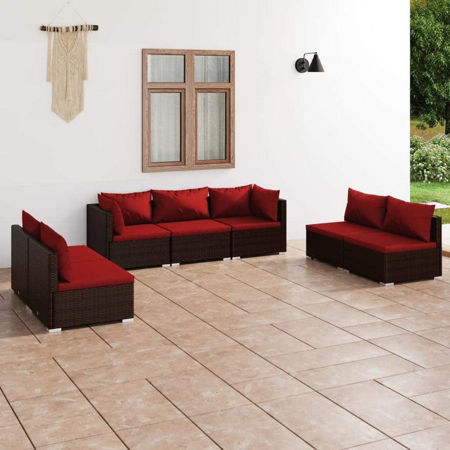 VidaXL Salon de jardin rotin synthétique  