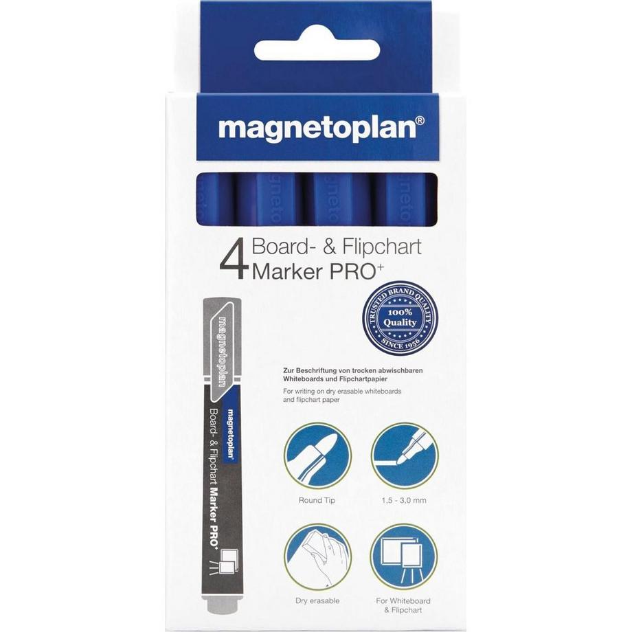magnetoplan MAGNETOPLAN Kombimarker Pro+ 1228103 blau 4 Stk.  