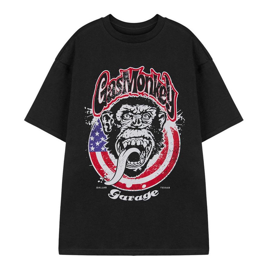 Gas Monkey Garage T-shirt a maniche corte con grafica scimmia  