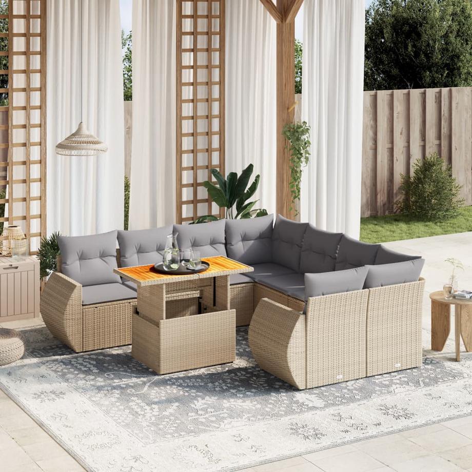 VidaXL set divano da giardino Polirattan  