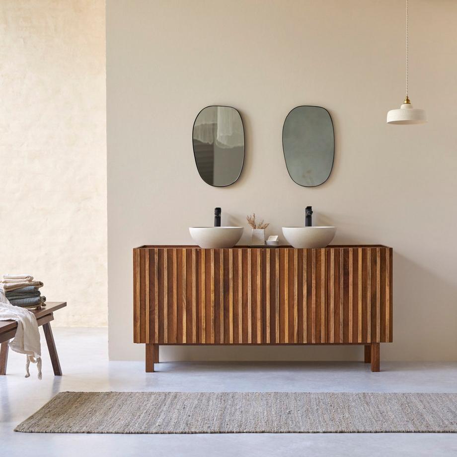 Tikamoon Badezimmermöbel aus Mangoholz 164 cm Milo  