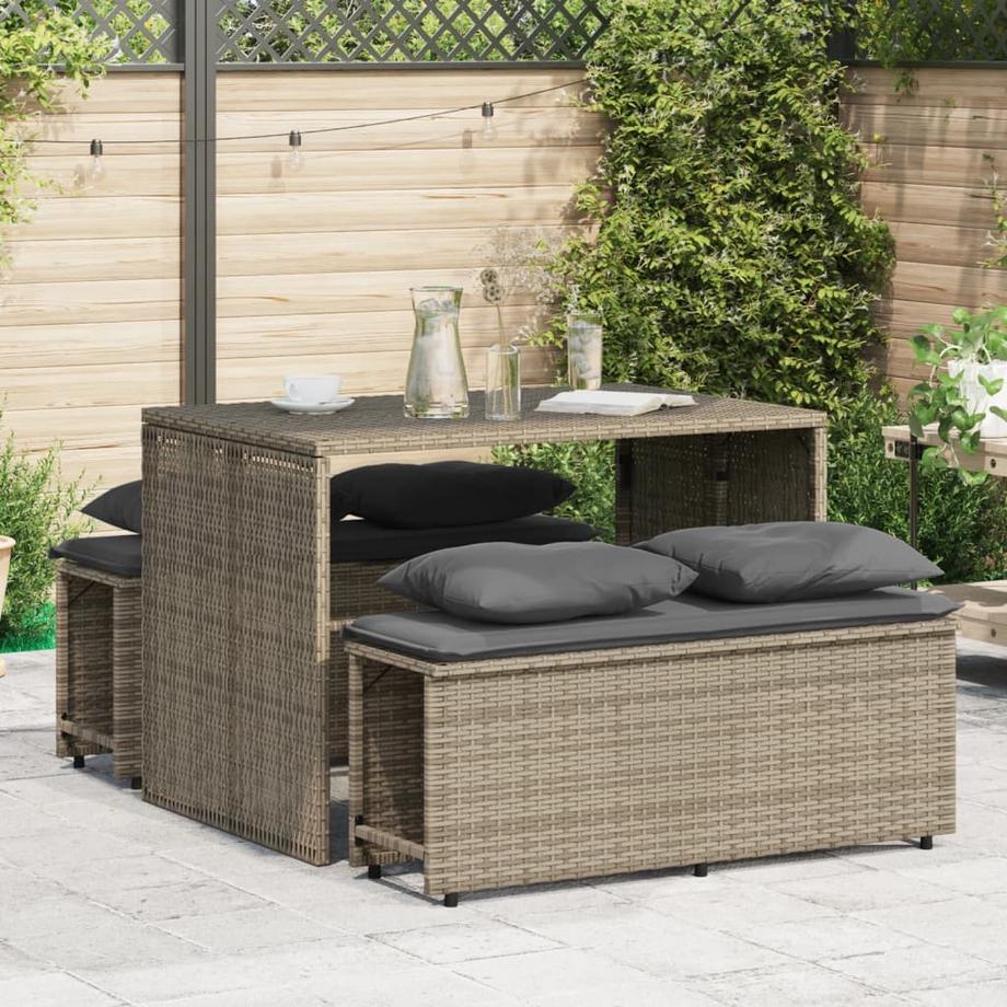 VidaXL set da pranzo da giardino Polirattan  