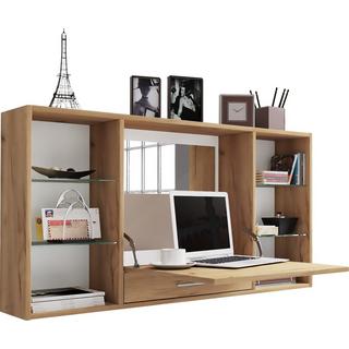 VCM Frisiertisch | Wandtisch mit ausklappbarer Fläche | Maße H. 60 x B. 115 x T. 20 cm | Schminkschrank mit Schublade | Schminktisch - Teala  