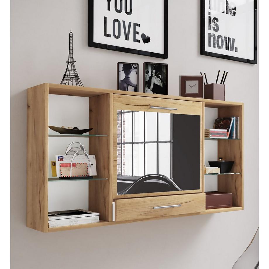 VCM Frisiertisch | Wandtisch mit ausklappbarer Fläche | Maße H. 60 x B. 115 x T. 20 cm | Schminkschrank mit Schublade | Schminktisch - Teala  