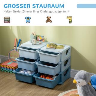 Northio Boîtes De Rangement Avec Couvercle Tiroir Armoire Pour Enfants Coffre À Jouets Organisateur De Jouets Meubles Pour Enfants Pour 3-6 Ans Enfants Bleu  
