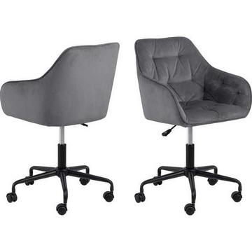 Chaise de bureau Shields VIC tissu gris foncé noir