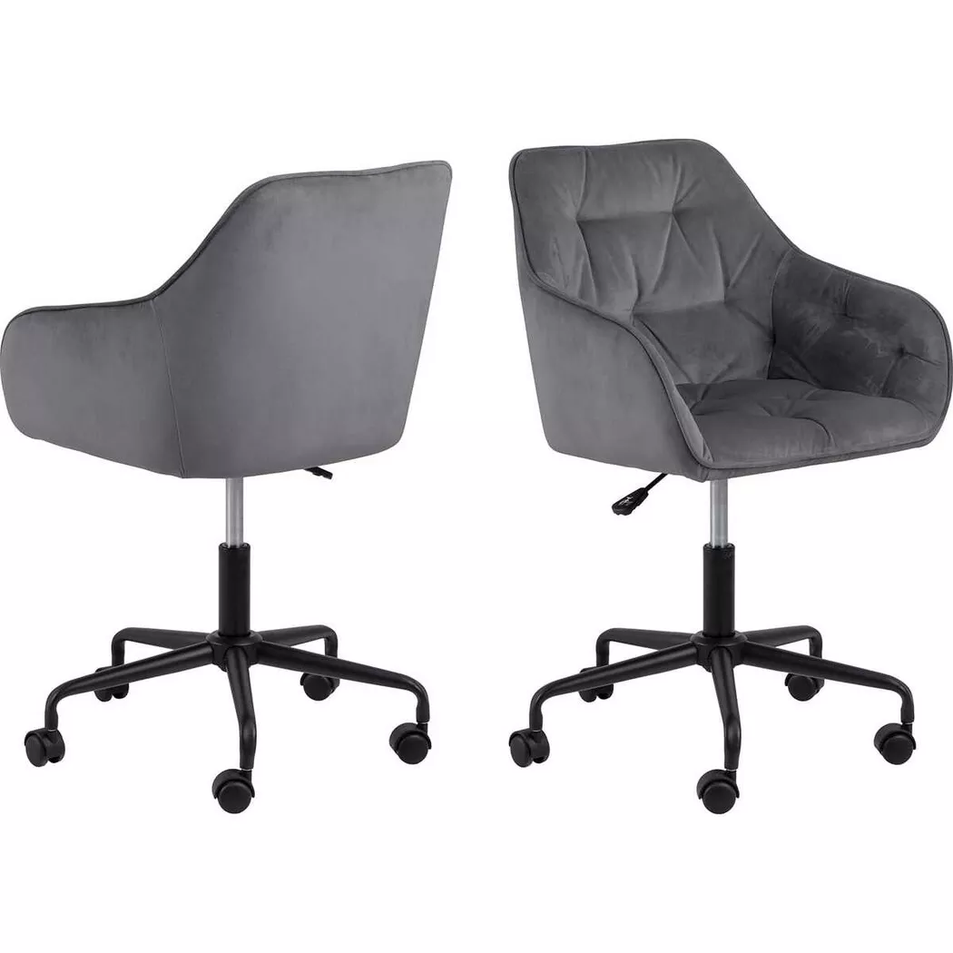 mutoni – Bürostuhl Shields VIC Stoff Dunkelgrau Schwarz, One Size, Grau