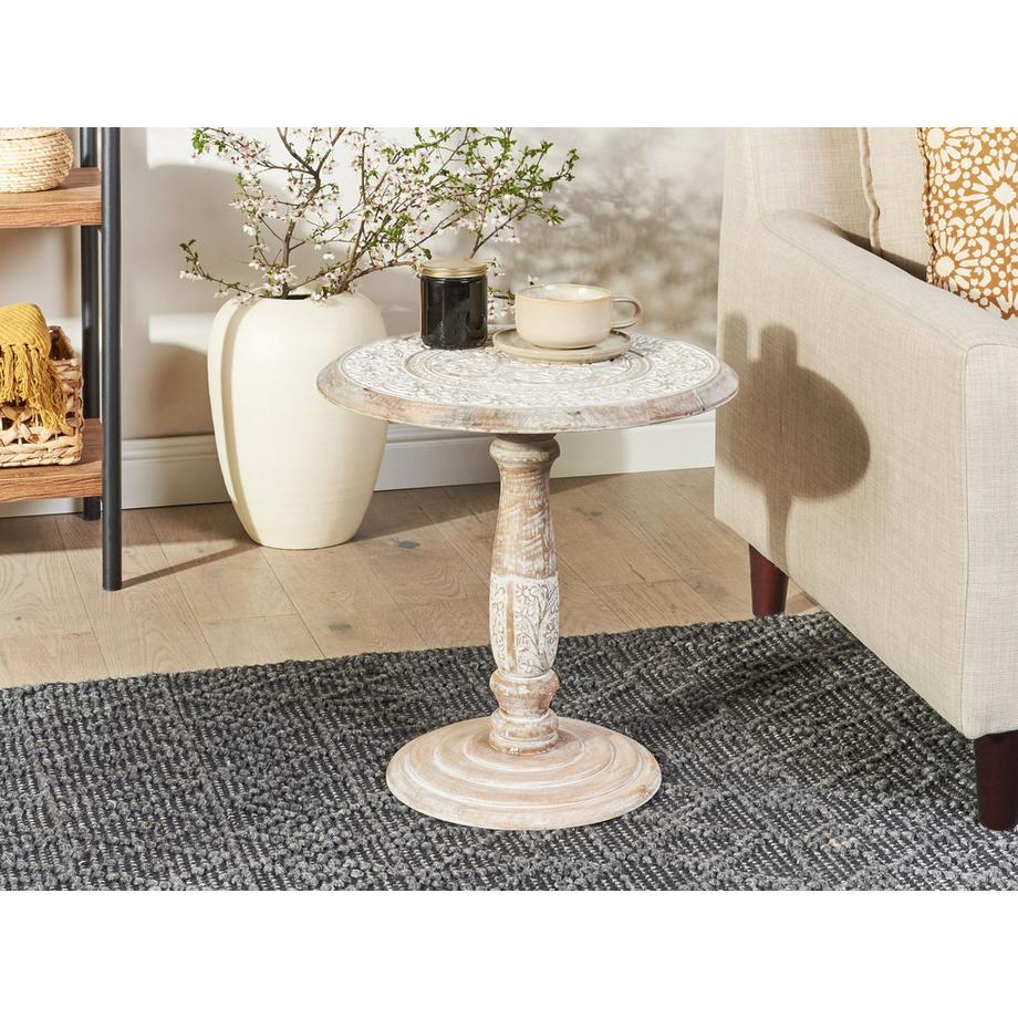 Beliani Table d'appoint en Manguier Rétro JAMBIA  