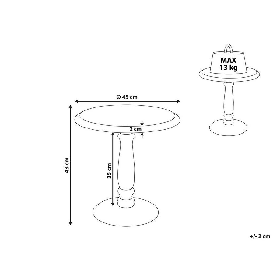 Beliani Table d'appoint en Manguier Rétro JAMBIA  