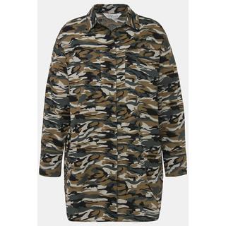 Studio Untold  Chemisier oversized, imprimé camouflage. Col chemise, manches longues. 