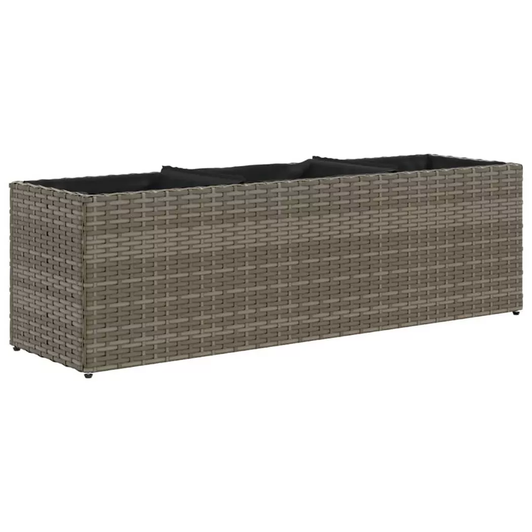 Vidaxl Fioriera Da Giardino Con 3 Vasi Grigia 105x30x32 Cm