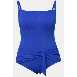 Ulla Popken  Maillot de bain texturé scintillant style cache-cœur, bonnets souples, matière recyclée 