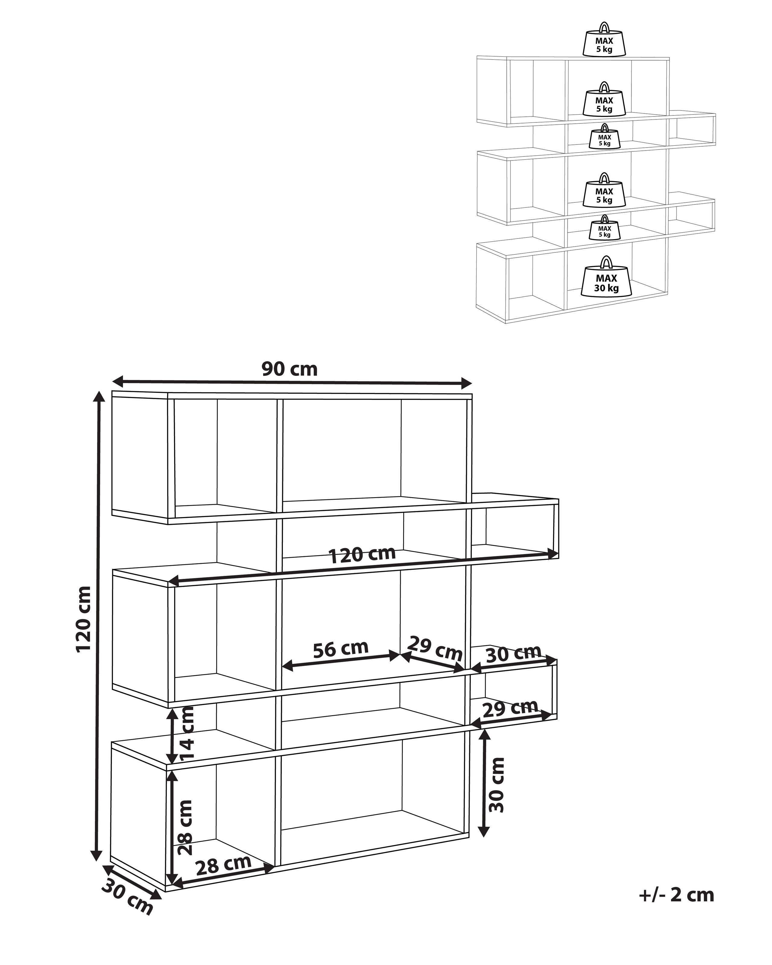 Beliani Bücherregal mit 5 Fächern aus MDF-Platte Modern AMARILO  