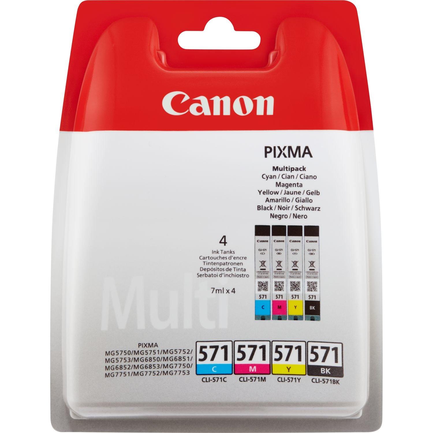 Canon  CLI-571 Multipack Druckerpatrone 4 Stück(e) Original Schwarz, Cyan, Magenta, Gelb 