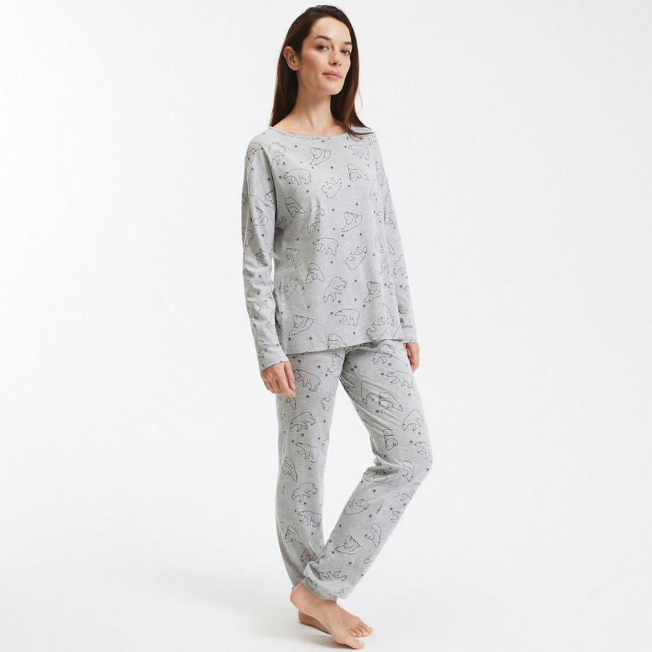SO'HOME Pyjama Manches Longues Imprimé Ours  