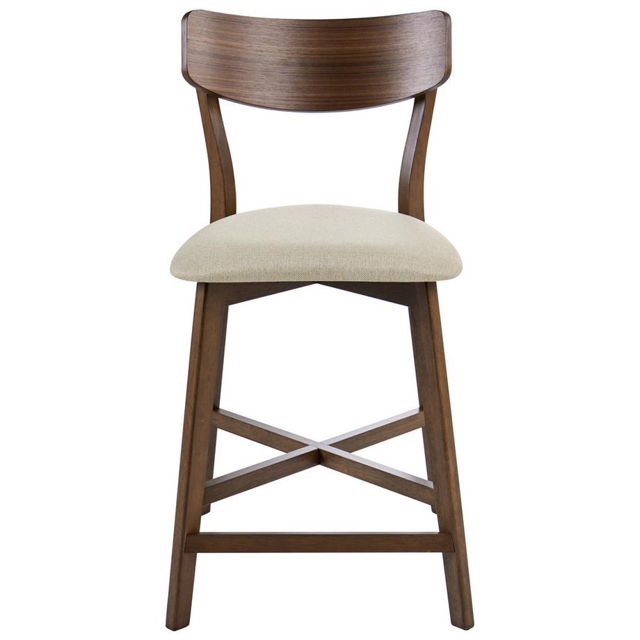Beliani Lot de 2 chaises de bar en Bois d'hévéa  HOLLY  